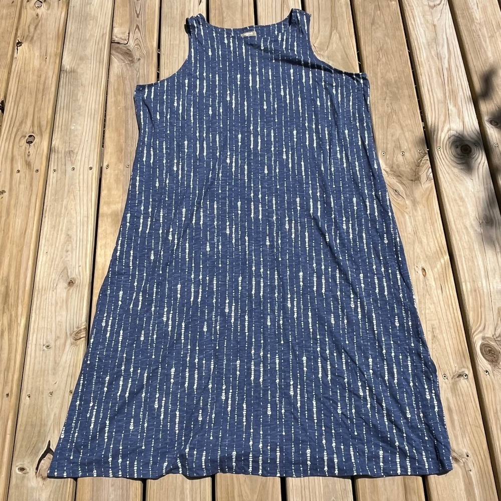 d&co Naturals Dress Sleeveless Tank Blue White  Midi Dress Plus Size 3X